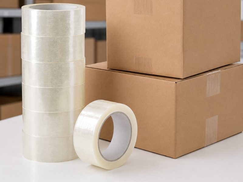 Băng dính trắng trong dán thùng carton