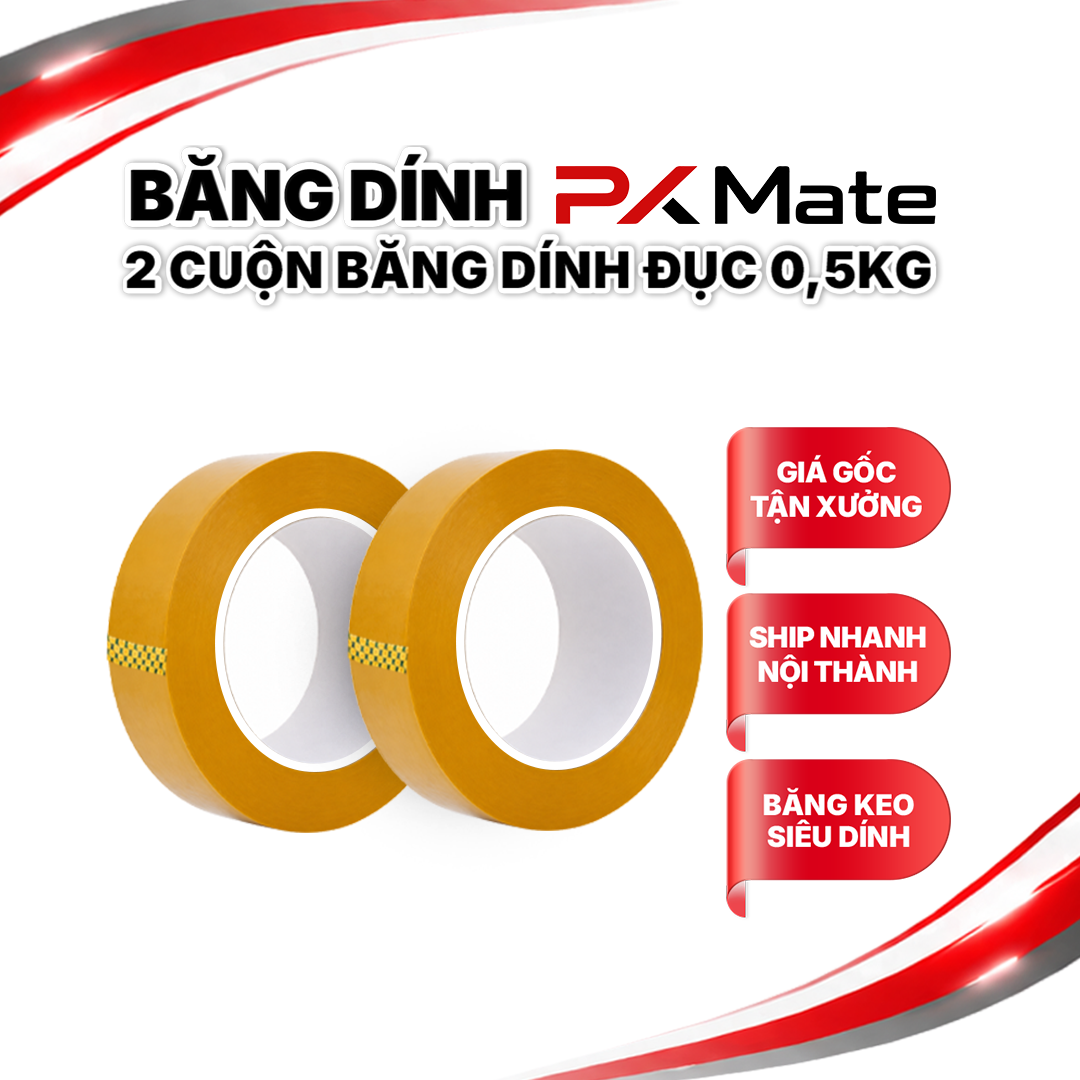 Combo 2 cuộn băng dính đục 0,5kg/cuộn