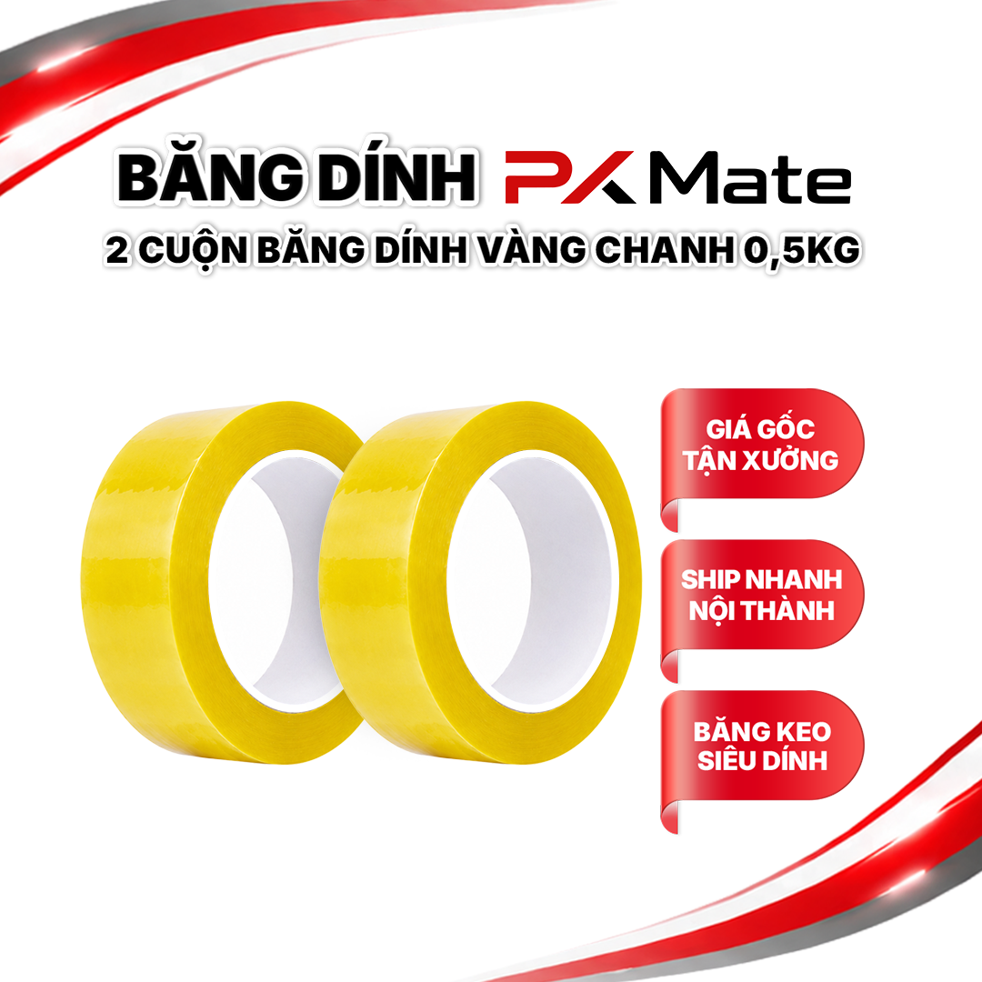 Combo 2 cuộn băng dính vàng chanh 500g/cuộn